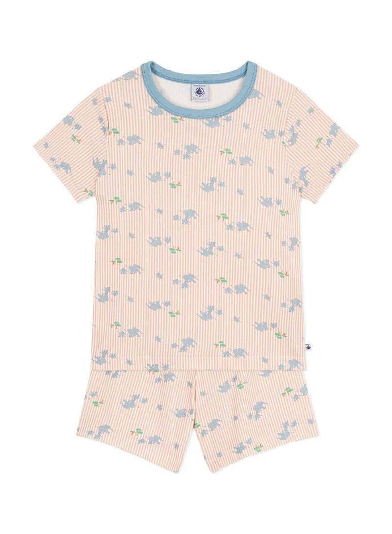 بيتي باتو Children's short elephant print cotton pyjamas